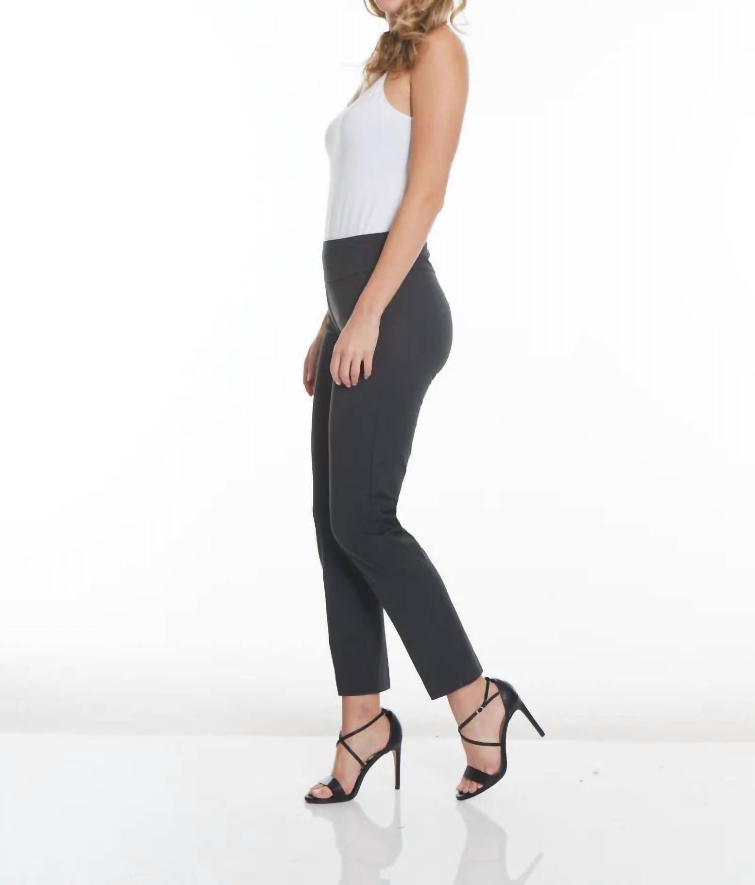 Slimsation By Multiples - Wide Band Elastic Waist Ankle Pants