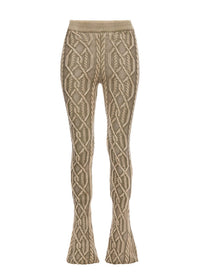 SER.O.YA Cayenne Cable Knit Flare Pants in washed tan - women's pants - view 5