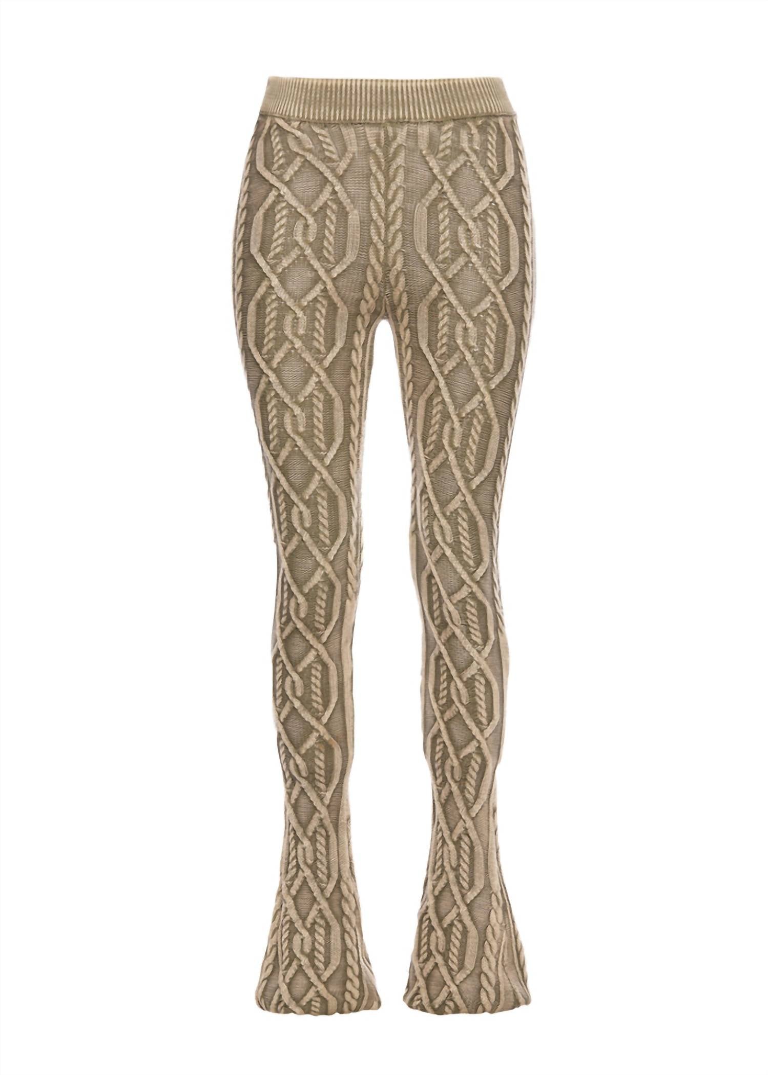 SER.O.YA Cayenne Cable Knit Flare Pants in washed tan - women's pants - view 5