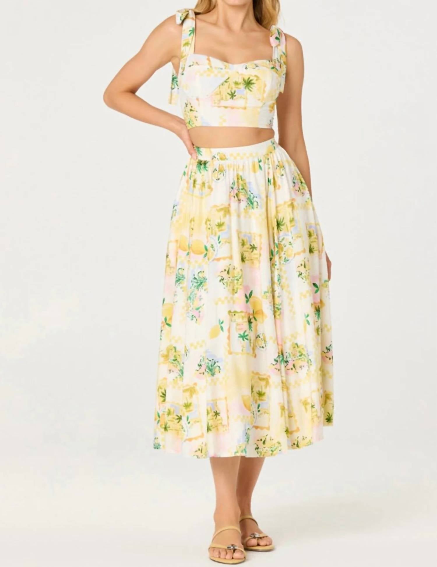 Astr - Kaleigh Bustier Top And Midi Skirt Set