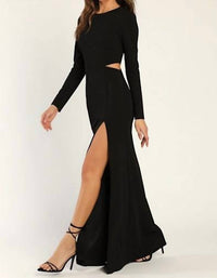 Lulus - Going For The Wow Long Sleeve Cutout Maxi Dress