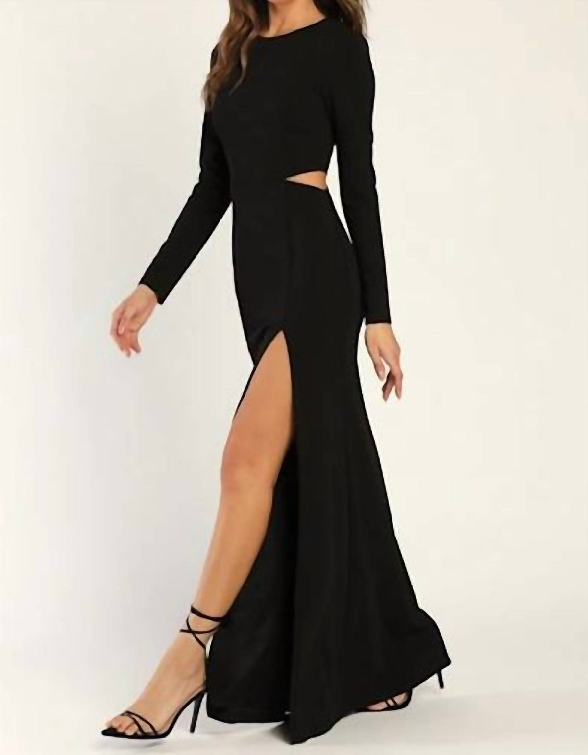 Lulus - Going For The Wow Long Sleeve Cutout Maxi Dress
