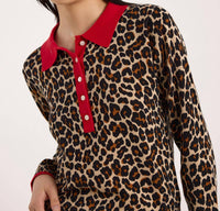 Wispr - Pop Collar Leopard Polo
