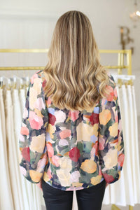 Joy Joy - Floral Bishop Sleeve Top