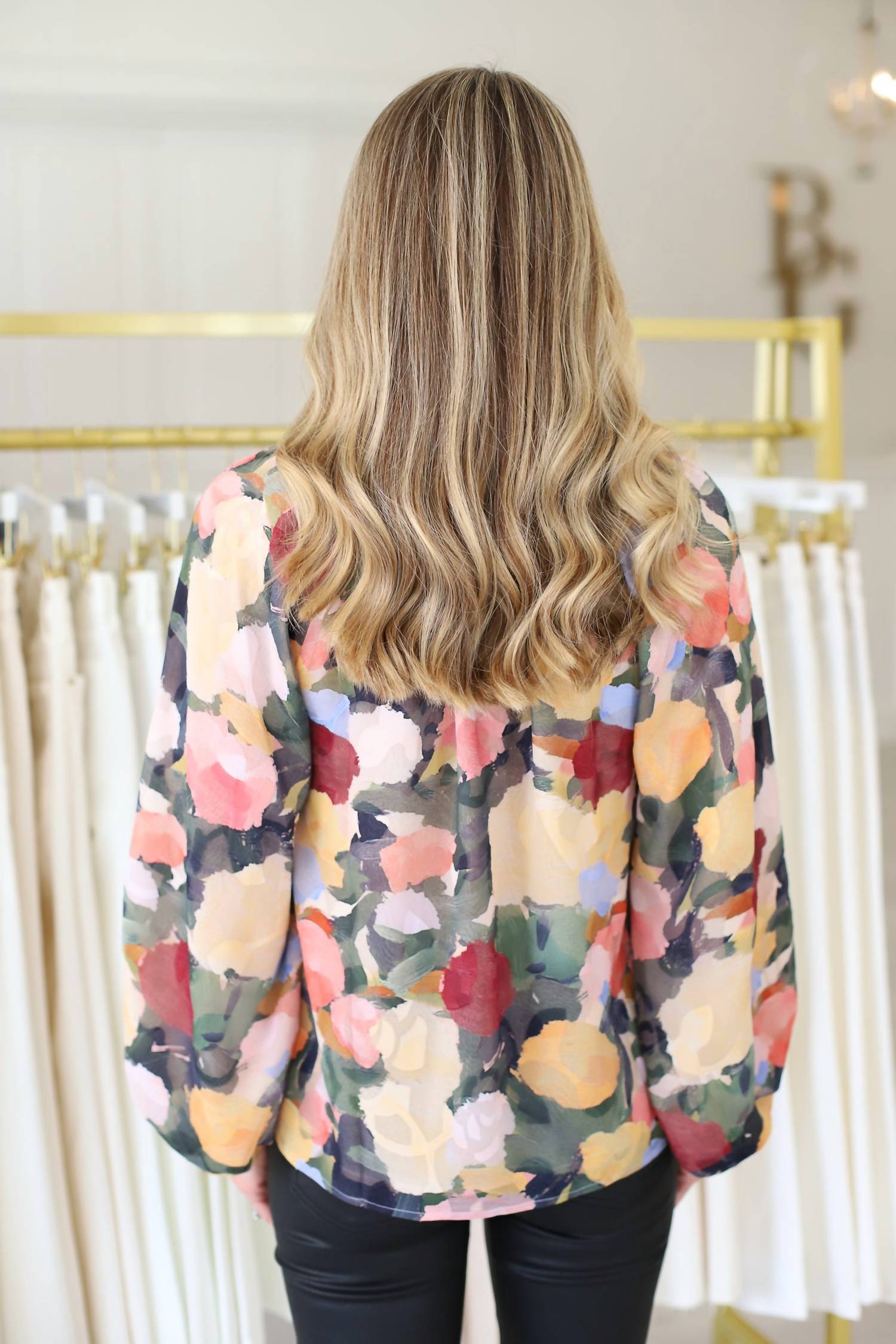Joy Joy - Floral Bishop Sleeve Top
