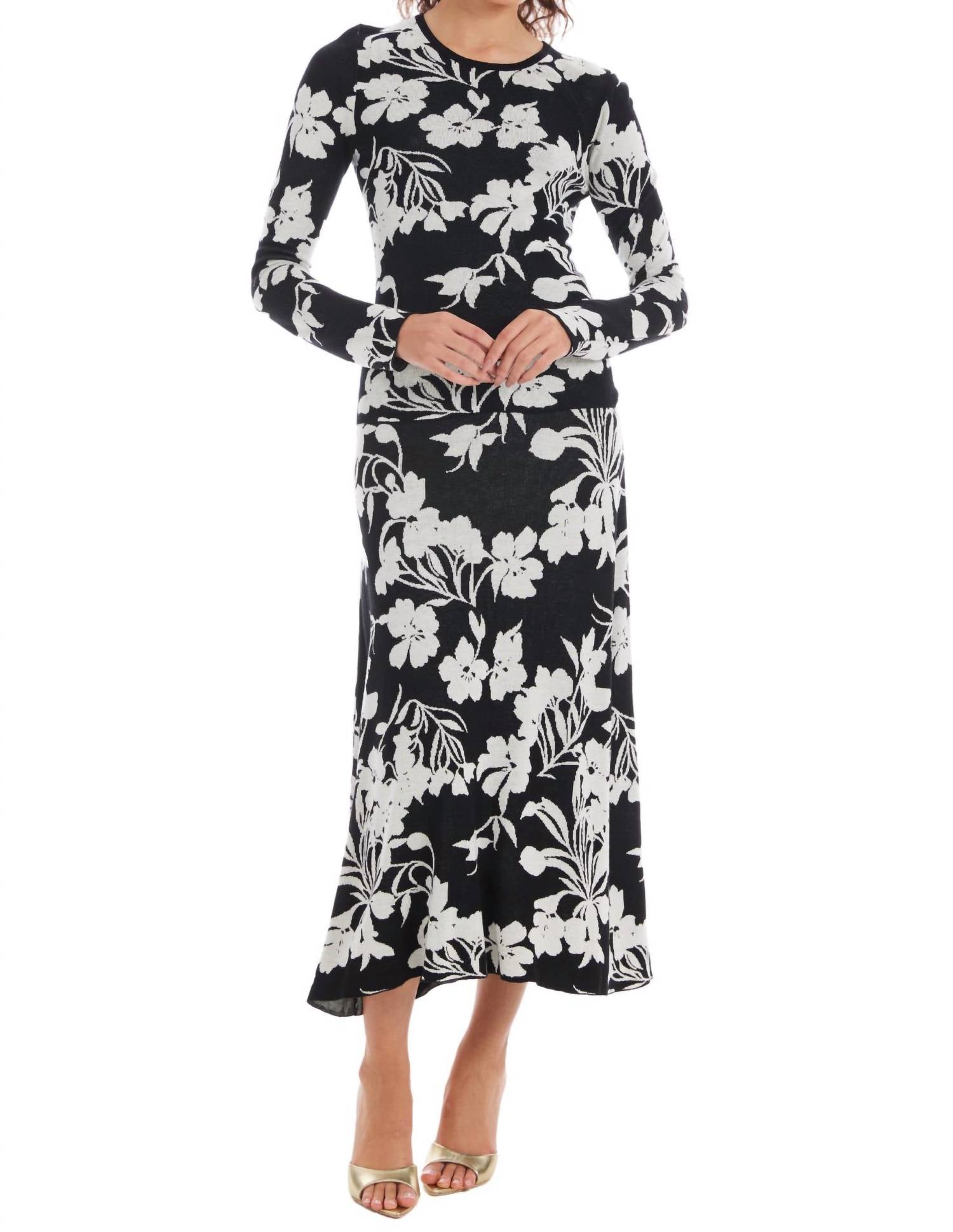 ALLISON NEW YORK Alyssa Skirt in shadow floral - women's skirt