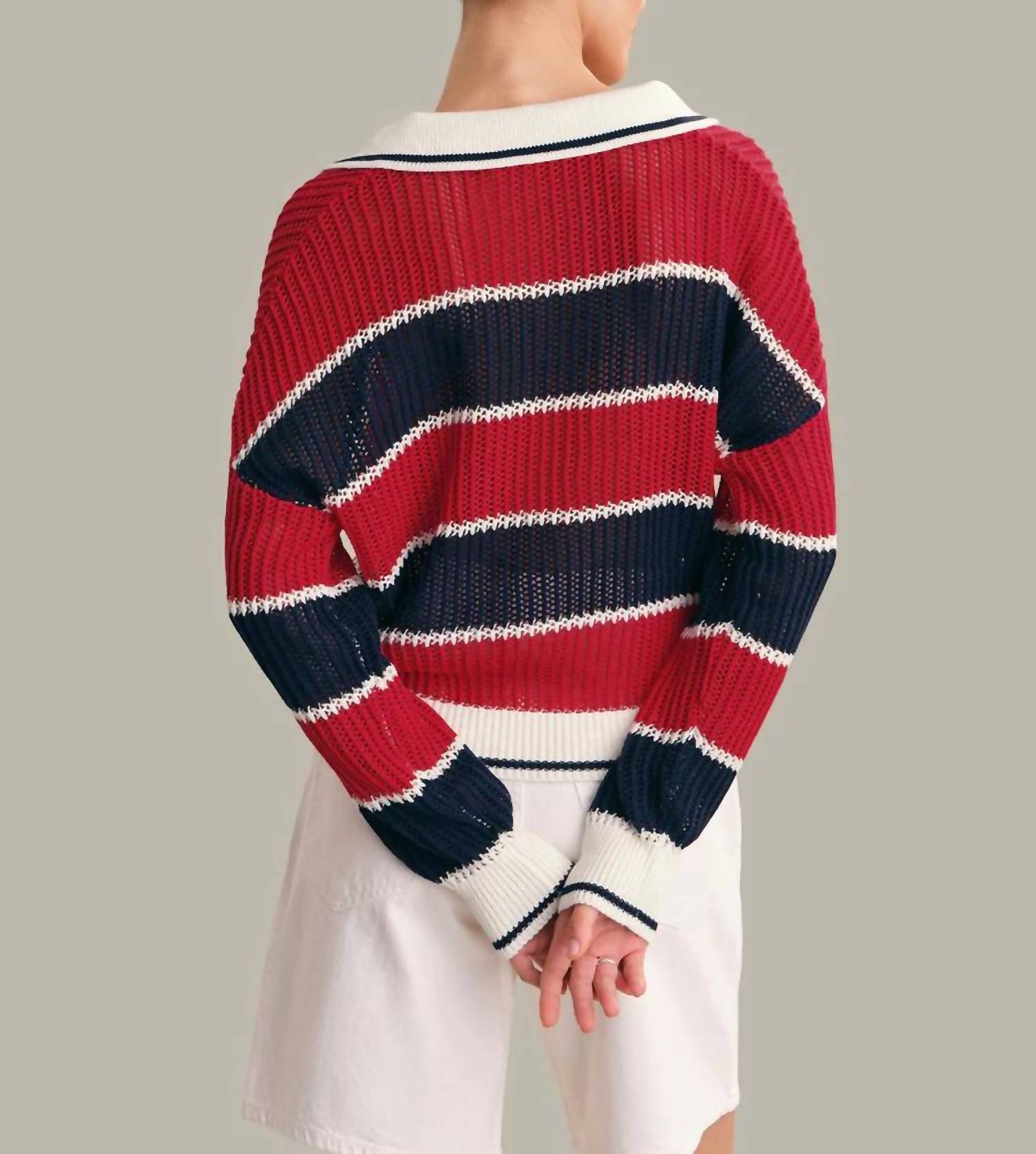 525 America - Alexa Rugby Stripe Polo Pullover