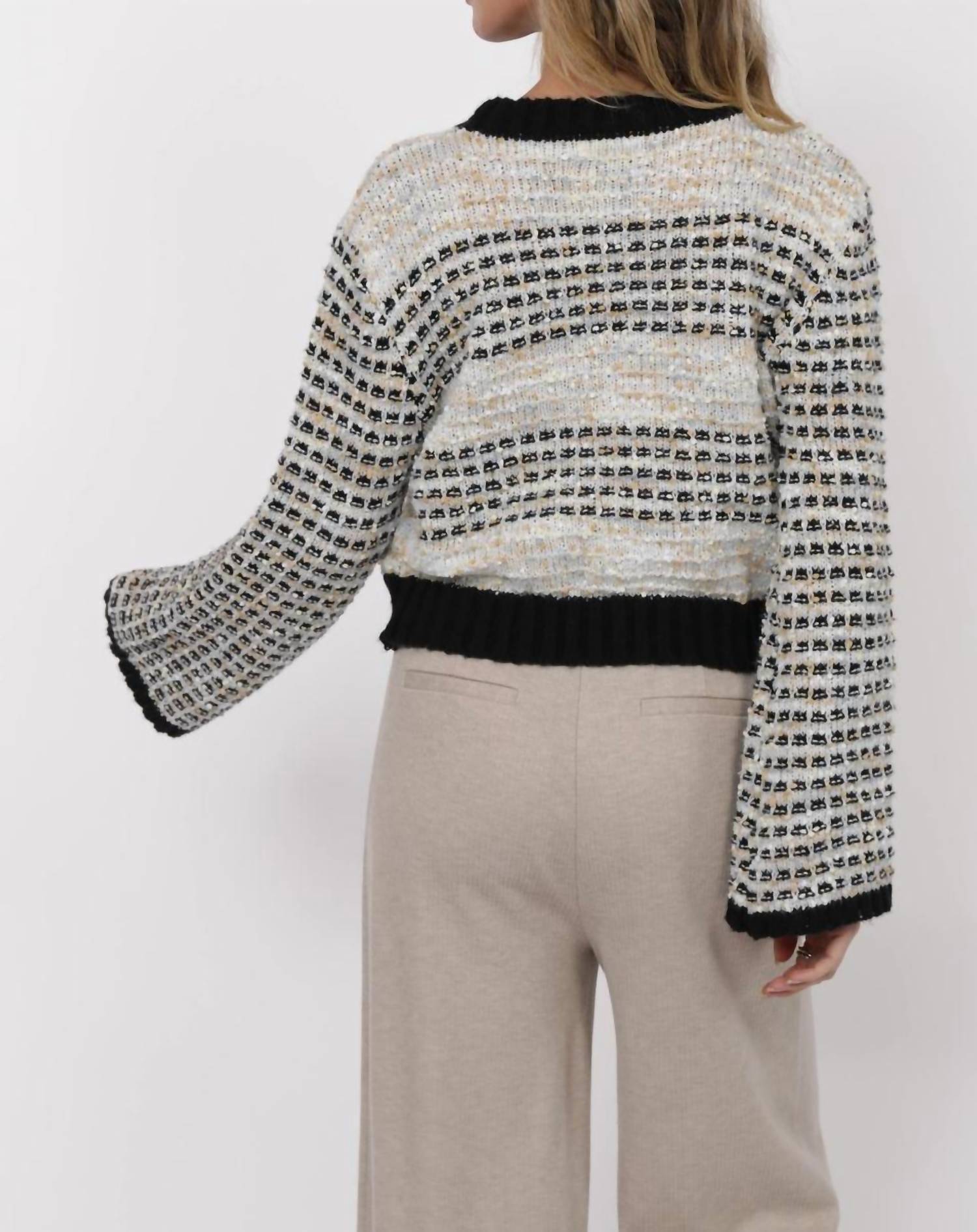 Sage The Label - Ellington Mixed Yarn Bell Sleeve Sweater