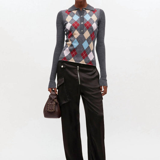 Ganni - Fine Merino Jacquard Polo