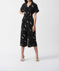 Joseph Ribkoff - Abstract Print Cropped Jumpsuit