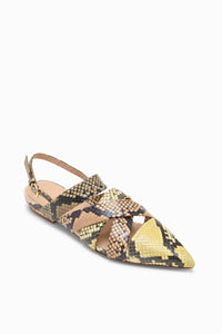Ulla Johnson - Women's Python-embossed Pointed Toe Flat