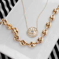 Marlyn Schiff - Women's Puffed Anchor Link Necklace