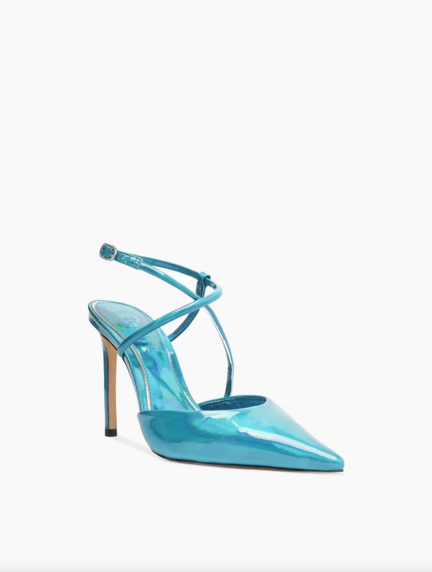SCHUTZ Women's Aimee Specchio Leather Pump in blue - women's heels