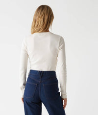 Michael Stars Orion Long Sleeve Tee in white - women's long sleeve top - view 4