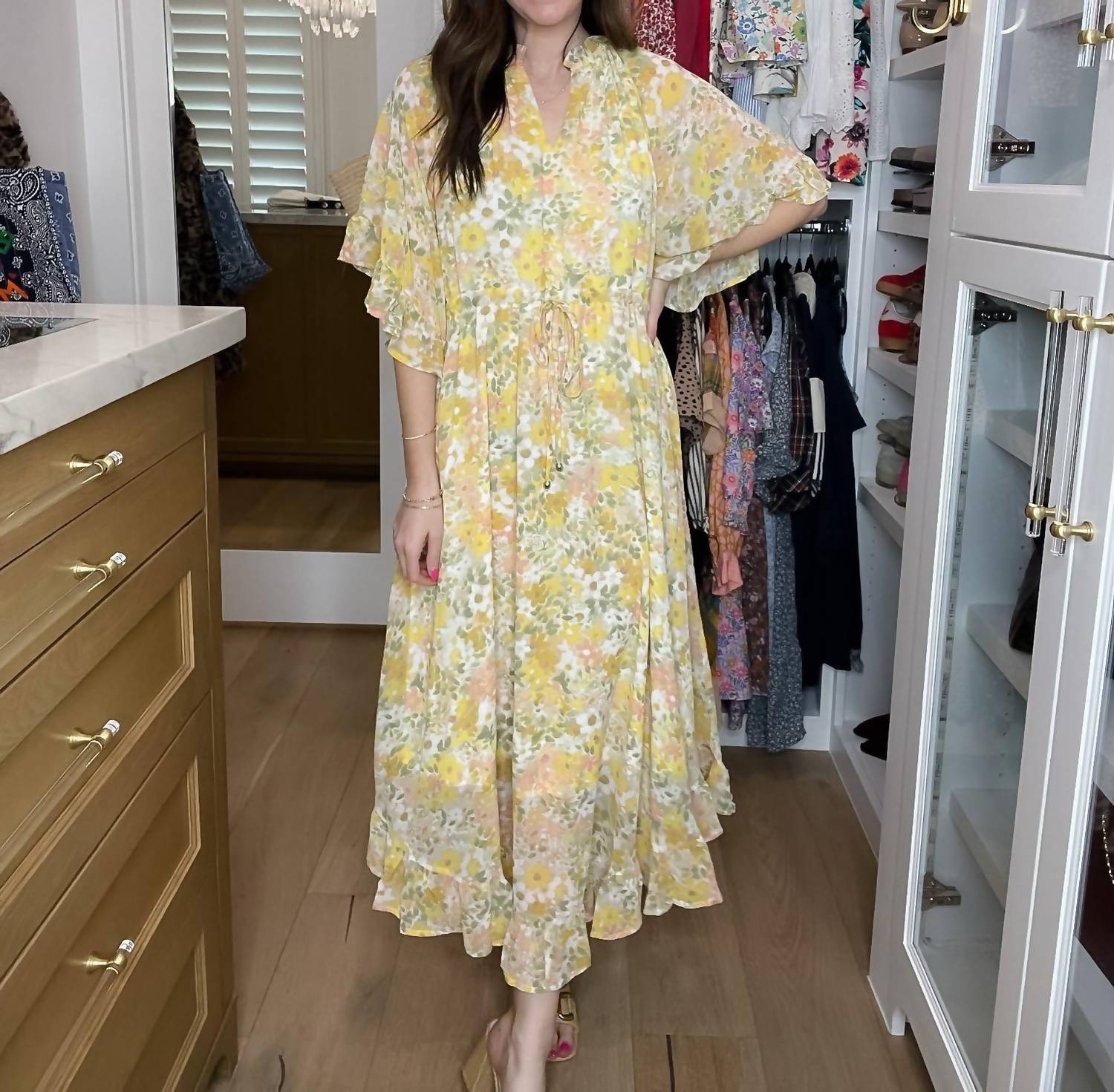 entro Sunlit Meadow Maxi Dress in yellow - women's dress - view 4