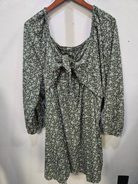 Hayden La - Women's Ditsy Floral Tie Front Smocked Dress