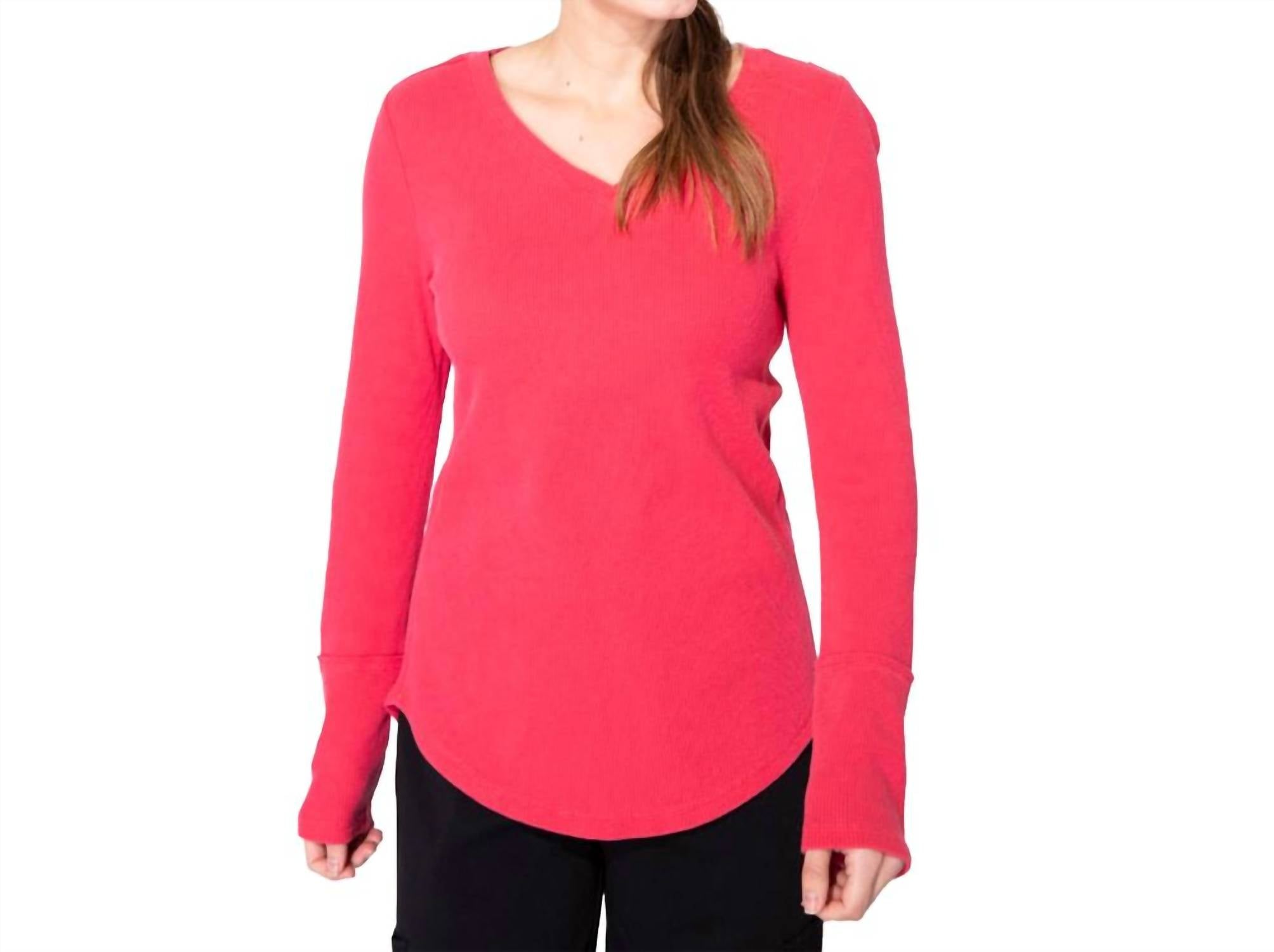 Escape By Habitat - Waffle Knit Hi-Lo V-neck