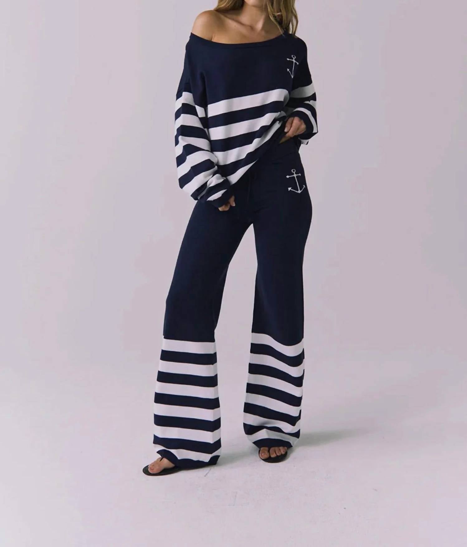 Chaser - Anchor Stripe Pullover