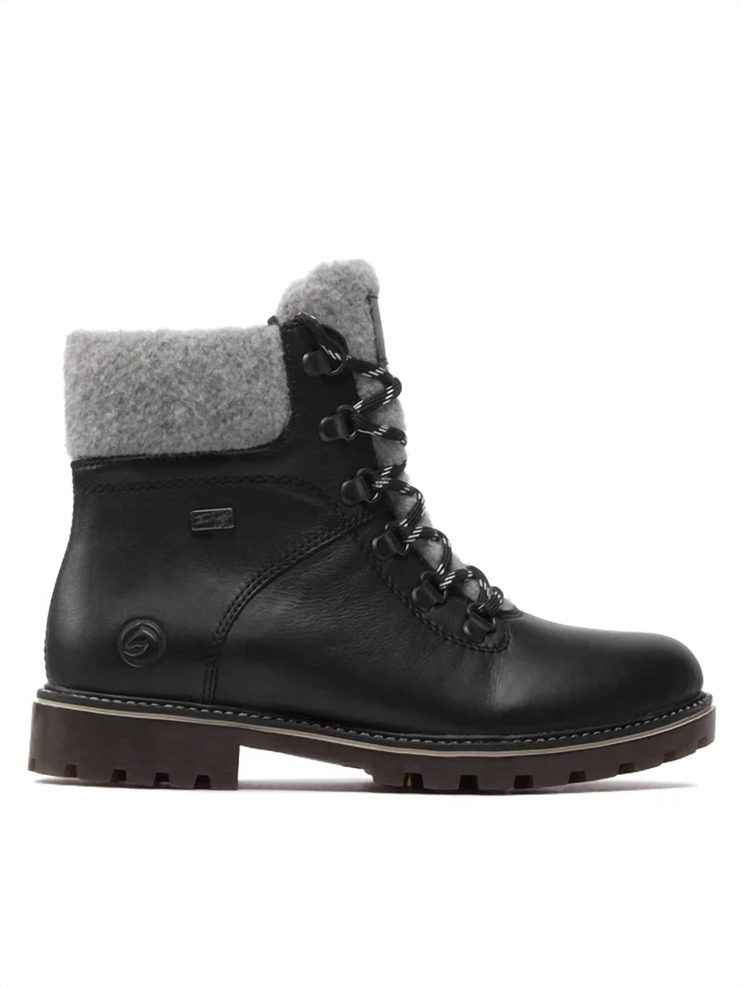Remonte Women's Ankle Bootie in black fog - women's shoe - detail view