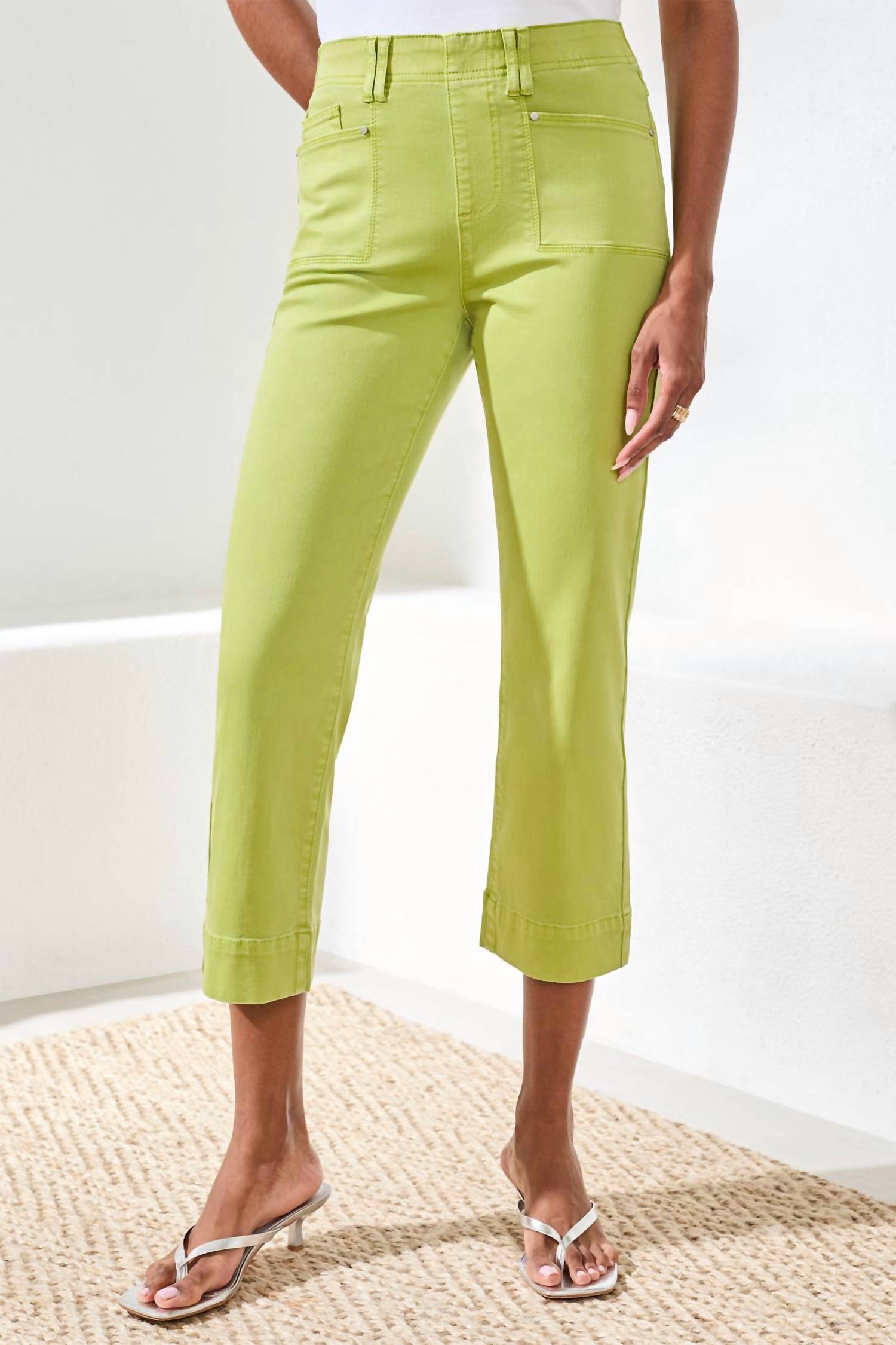 Tribal - 5 POCKET PULL ON KICK FLARE CROP PANT