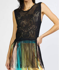 Tay Crochet Fringe Top
