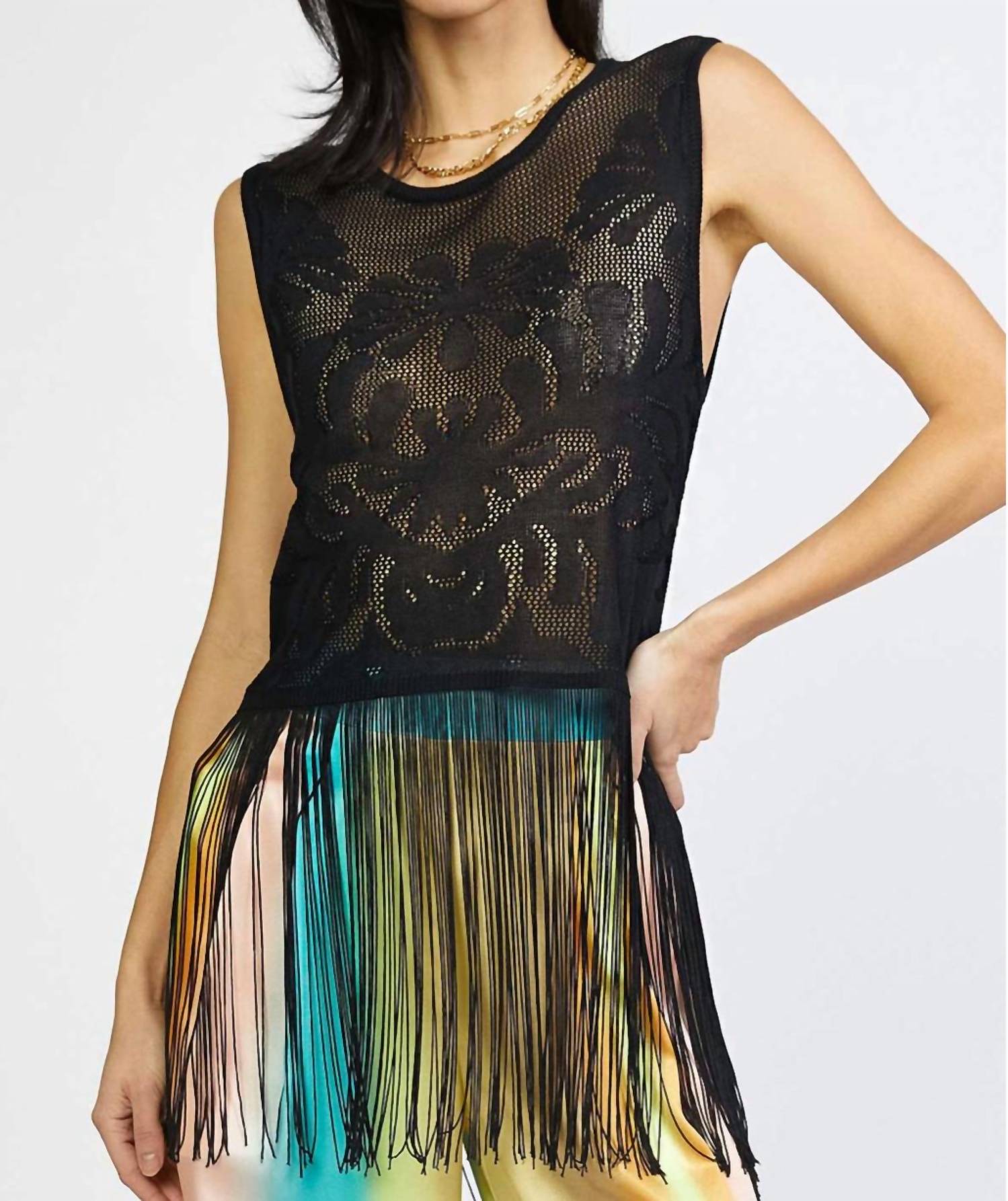 Tay Crochet Fringe Top