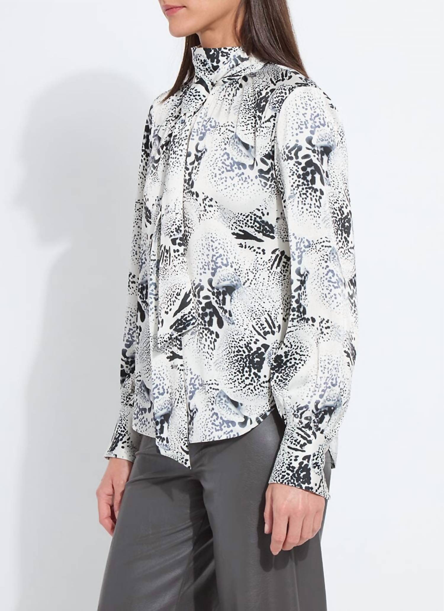 Lysse - Onyx Embellished Scarf Neck Blouse