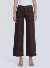 FLYING MONKEY High Rise Coated Wide Leg Jeans in chicory coffee - women's jeans - view 4