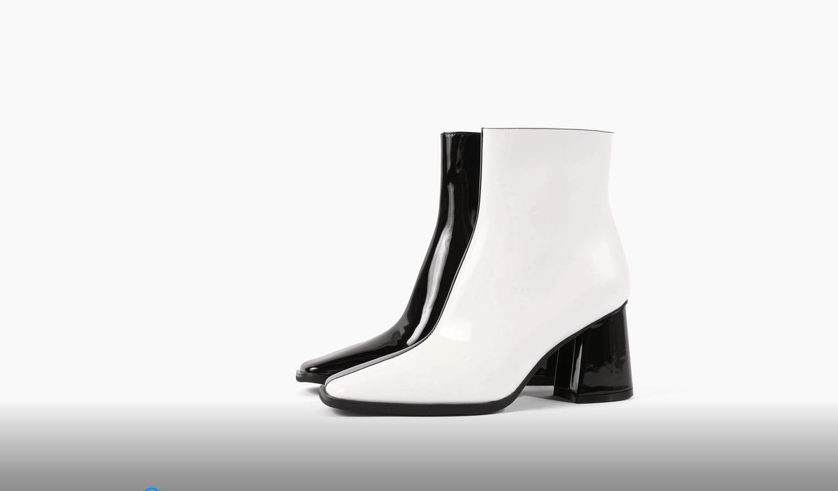 Volair - Women's Bio-based Leather Comfy Chunky Heel Booties