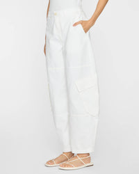 FRAME Bubble Cargo Pants in white 1 - women's pants - alternate view