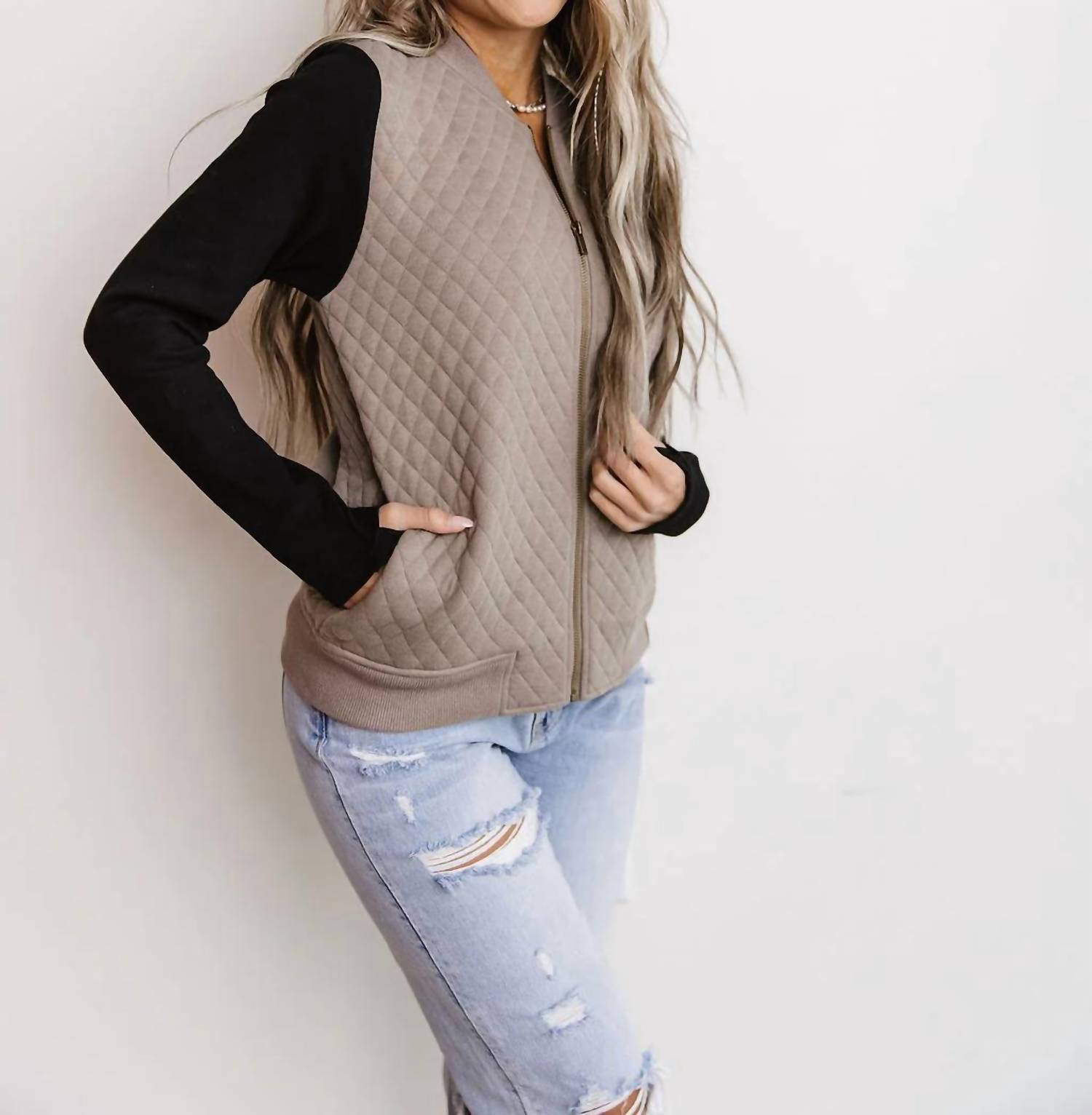 Ampersand Ave - Quilted Bomber Jacket