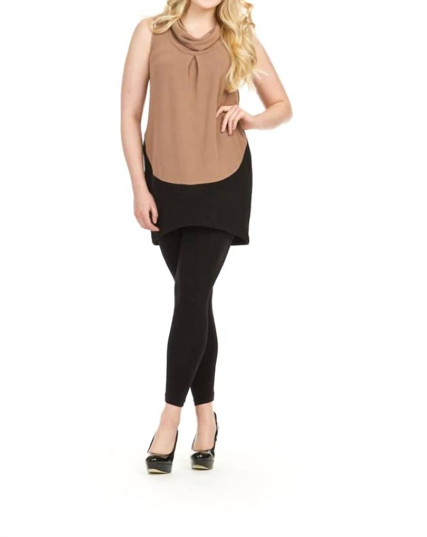 Papillon - Color Block Cowl-neck Sweater Dress