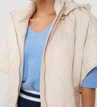 ESQUALO short sleeve body warmer in light sand - women's jacket - detail view