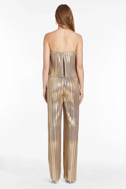 Amanda Uprichard - Collina Metallic Strapless Jumpsuit