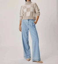 Splendid Thea Checkerblock Sweater in beige - women's sweater - view 5