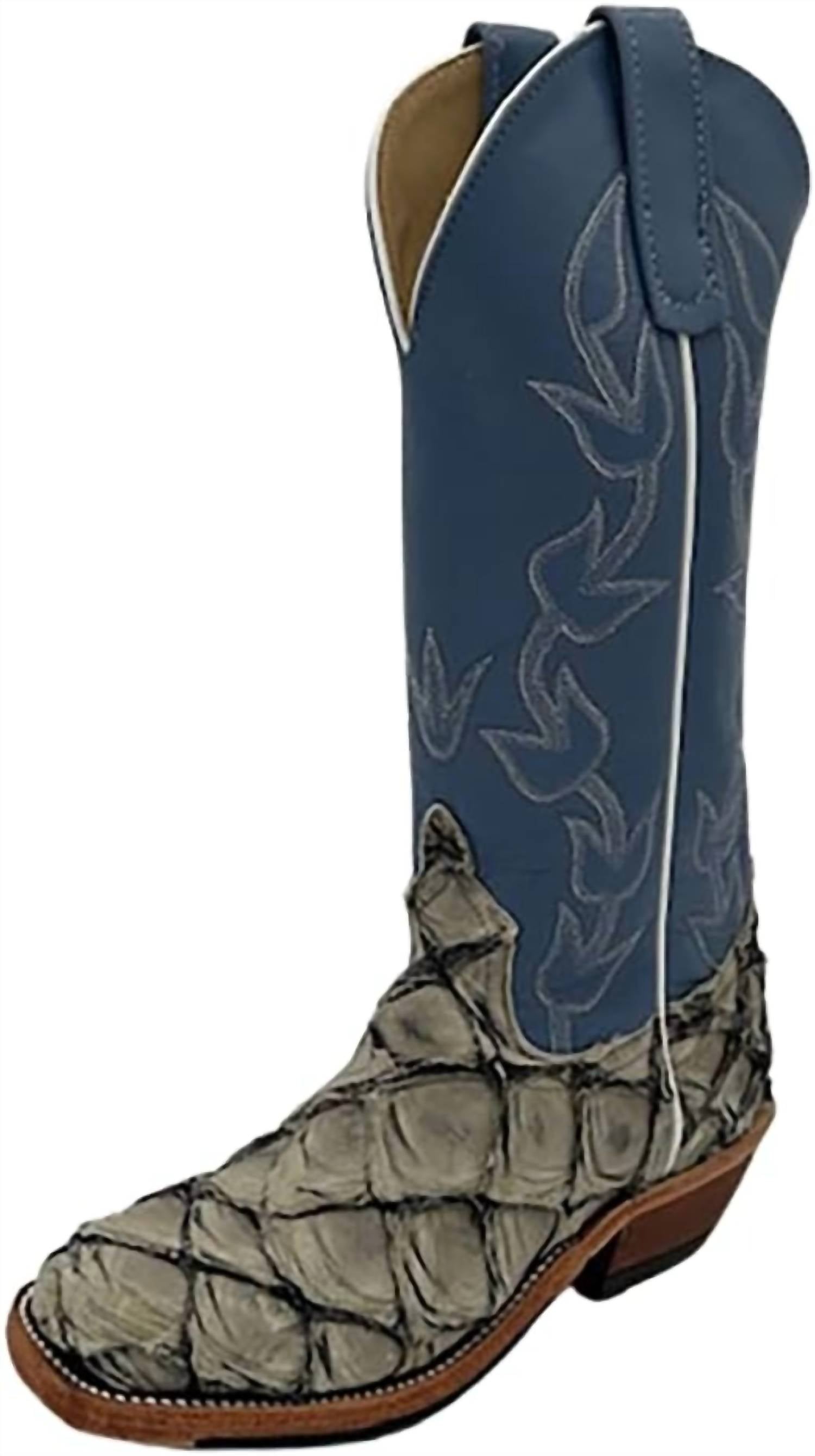 Anderson Bean Boots Women's Cold Big Bass Boot in stone bellflower - women's shoe - detail view