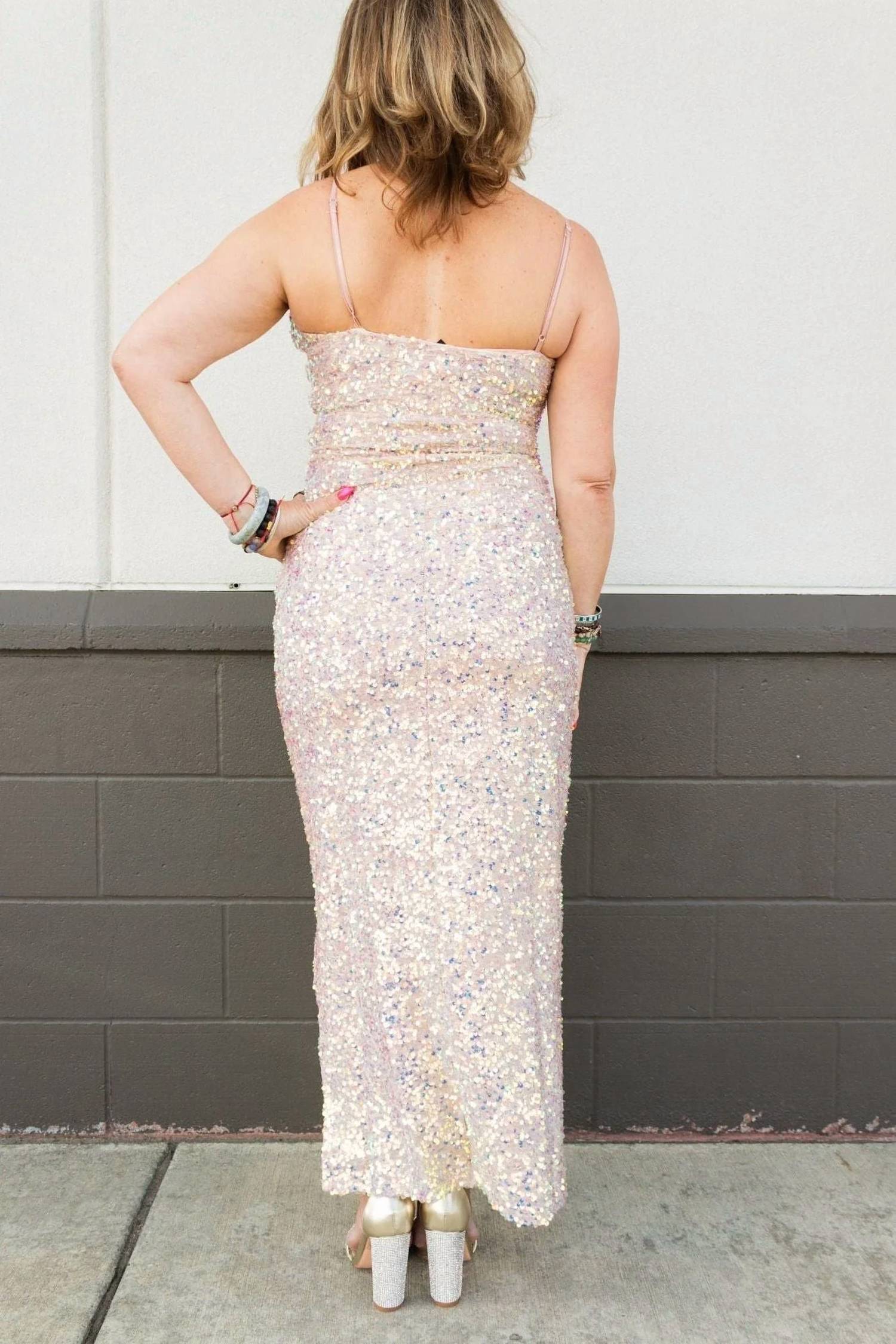 Olivaceous - Lily Sequin Maxi Dress