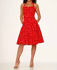 Orchid Bloom - Halter Swing Dress