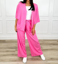 Dear Scarlett - Daze High-rise Rayon Blend Wide Leg Pant Set