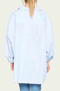STRIPED BOYFRIEND COTTON-POPLIN SHIRT