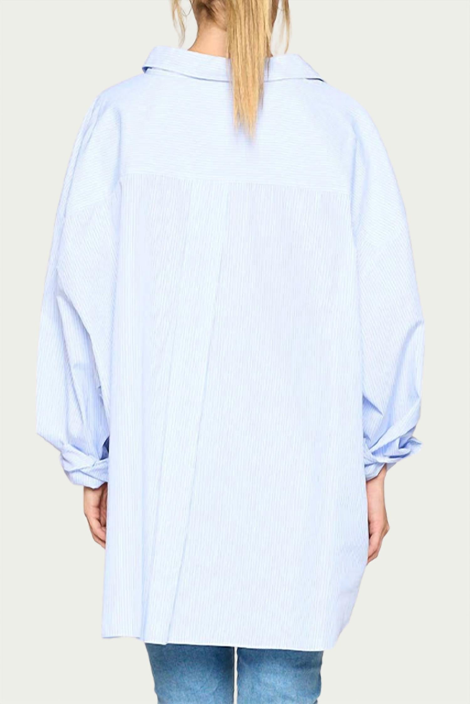 STRIPED BOYFRIEND COTTON-POPLIN SHIRT