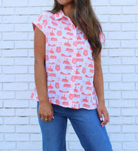 Stewart Simmons - Team Toile Short Sleeve Button Up Top