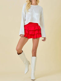 Day + Moon - Multi Tiered Knit Mini Skort