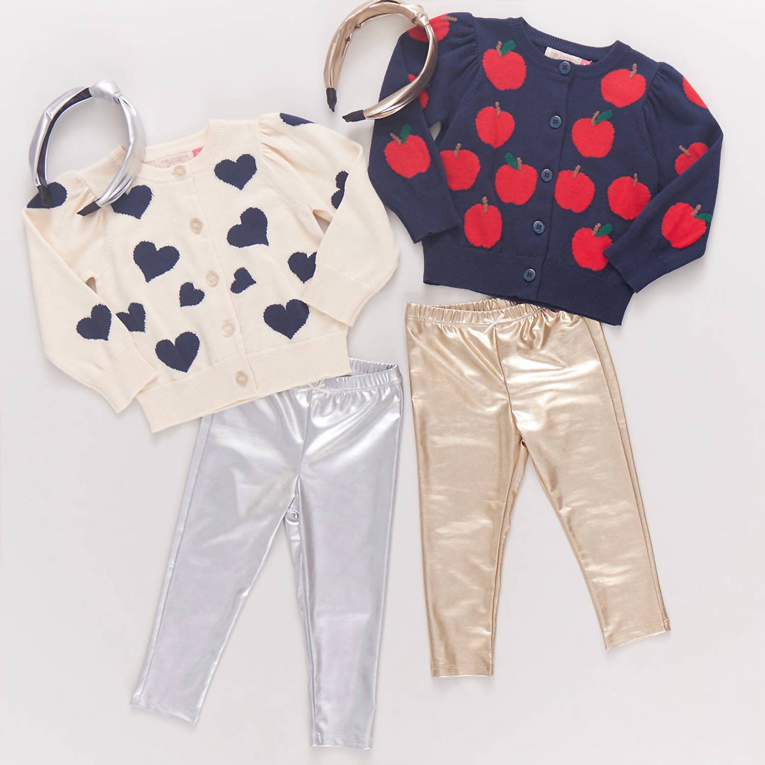 PINK CHICKEN Kid's Lame Leggings in silver - kids' leggings - alternate view