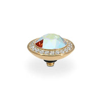 Qudo Women's Tondo Interchangeable Topper in crystal aurora boreale - women's jewelry
