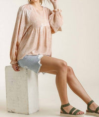 Umgee - Swiss Dot Babydoll Blouse
