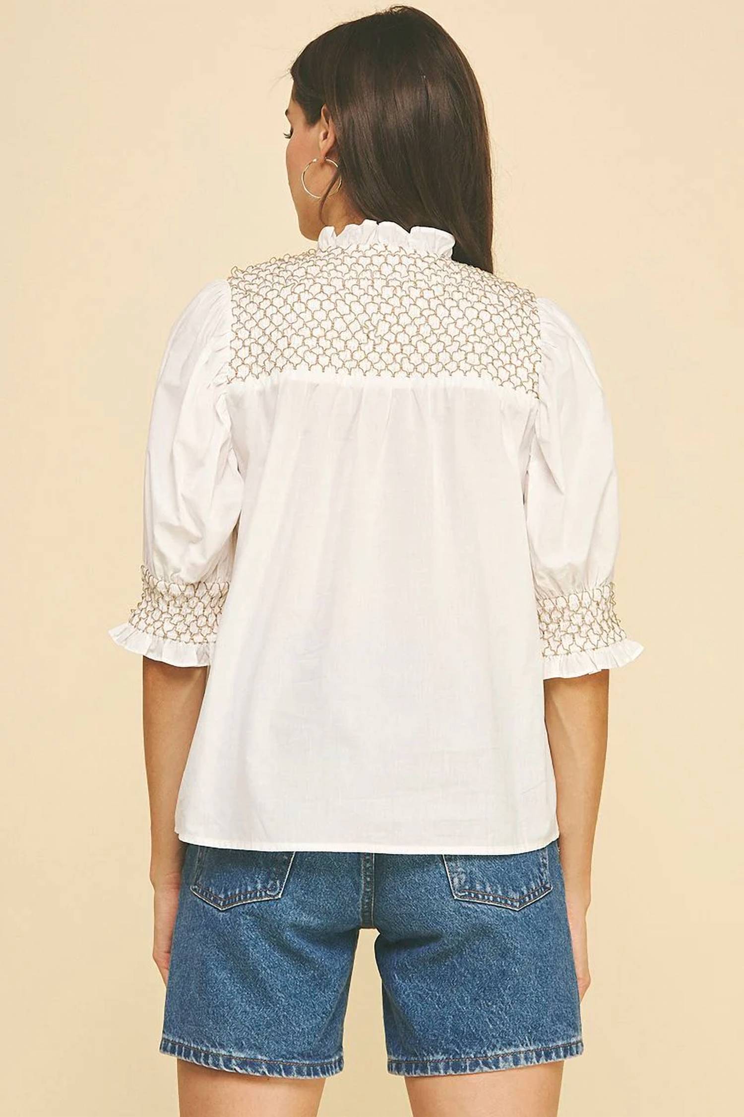 Pinch - Mauri Embroidered Button-Up Blouse