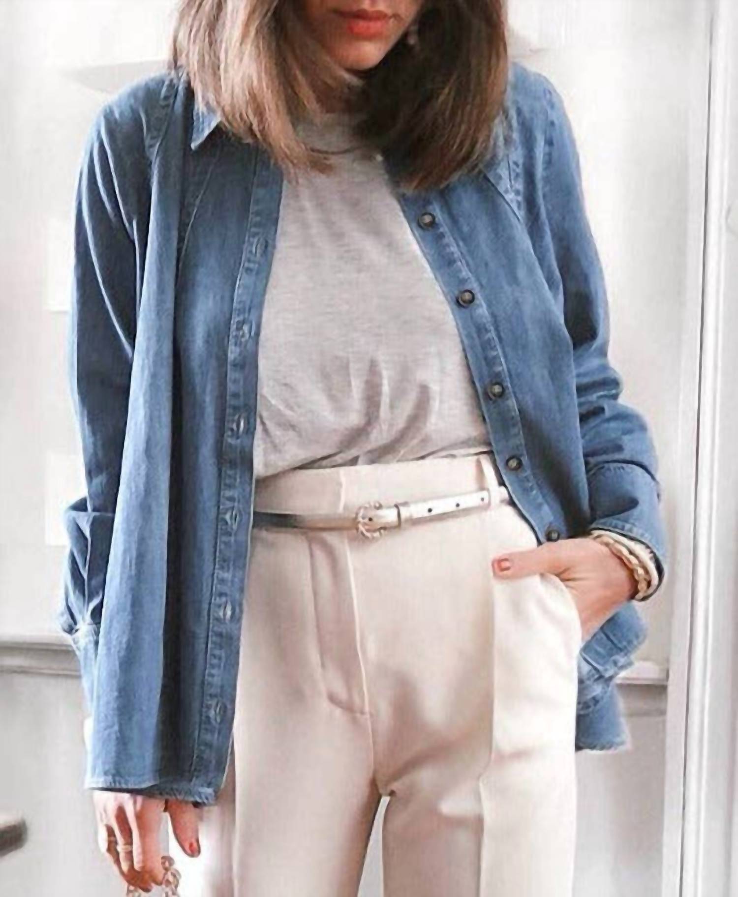 Pretty Bash - Denim Button Up Jacket