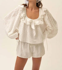 For Love & Lemons - Willa Eyelet Scoop Neck Top