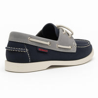 Sebago Women's Spinnaker Moccasin Shoes in navy lagoon - women's shoe - alternate view